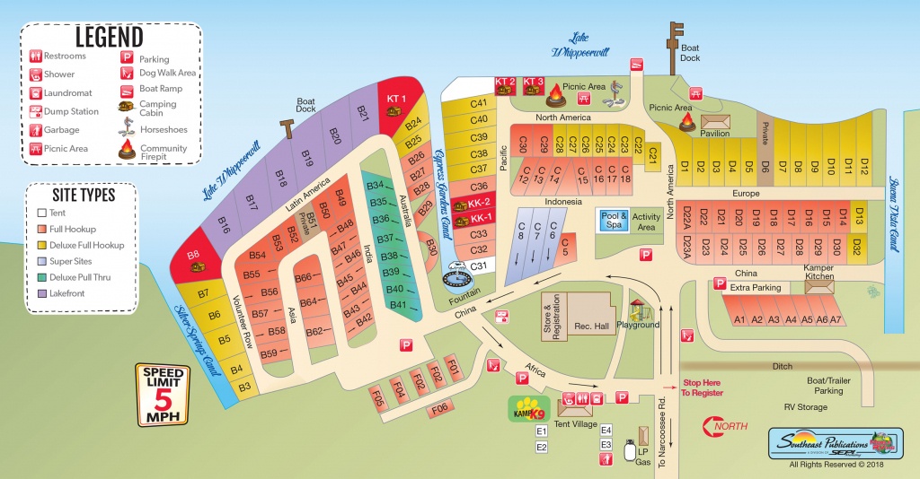 Orlando, Florida Campground | Orlando Se / Lake Whippoorwill Koa - Koa Florida Map