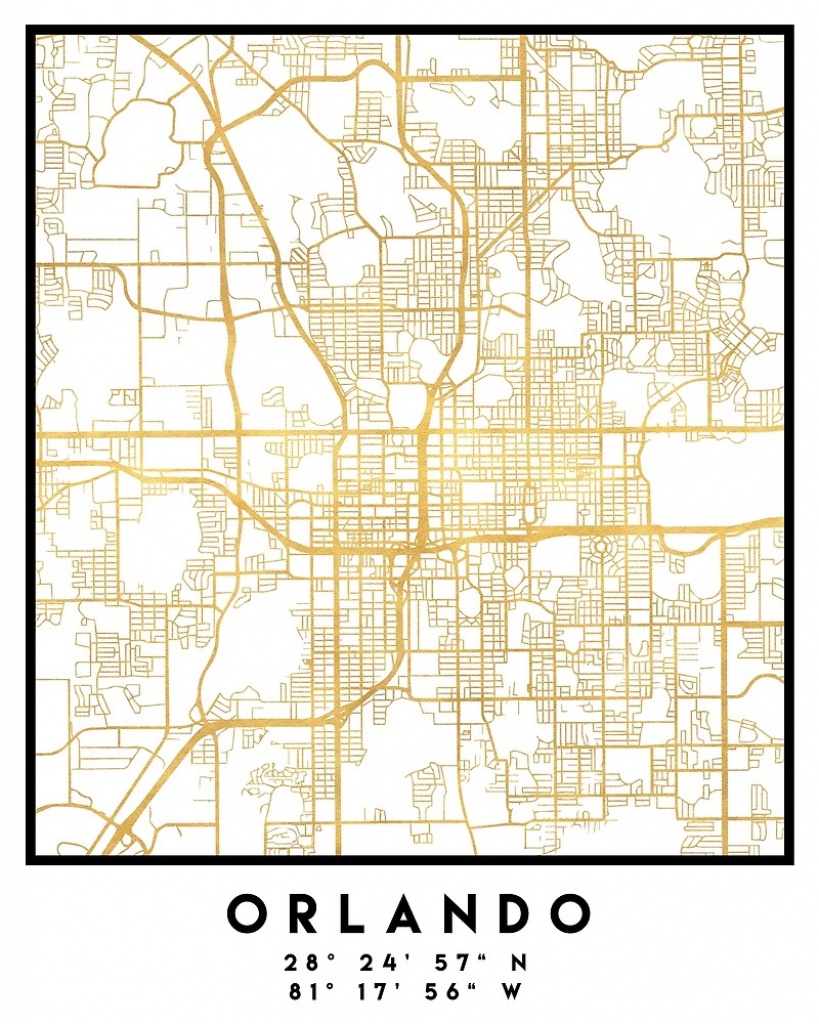 Orlando Florida City Street Map Art&amp;quot;deificusart | Redbubble - Street Map Of Orlando Florida