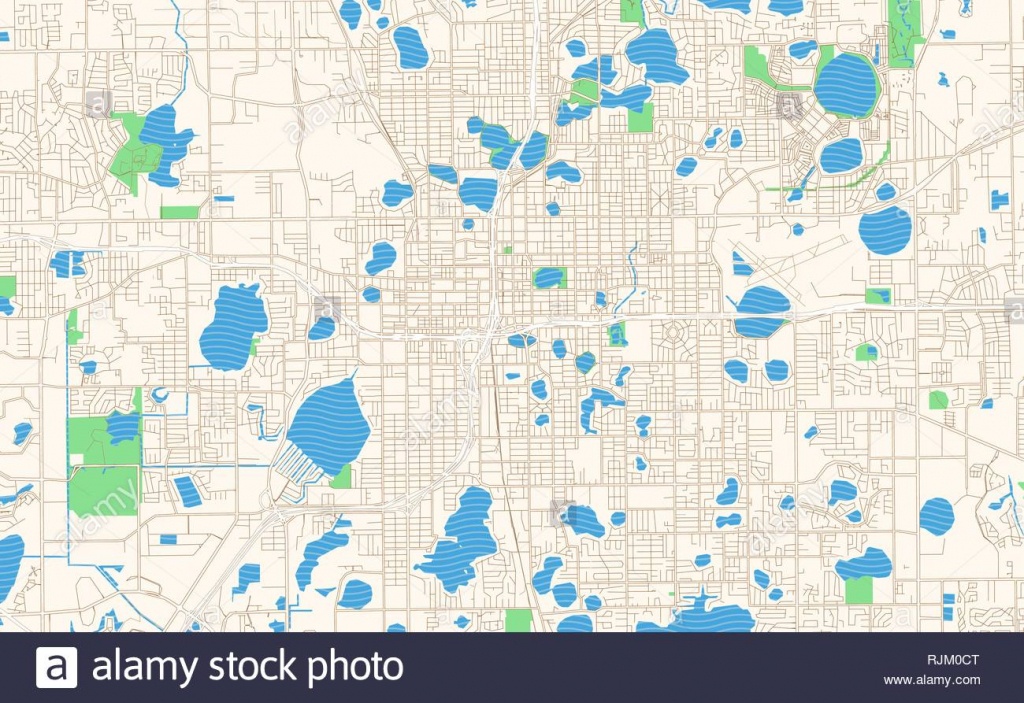 Orlando Florida Printable Map Excerpt. This Vector Streetmap Of - Printable Map Of Orlando