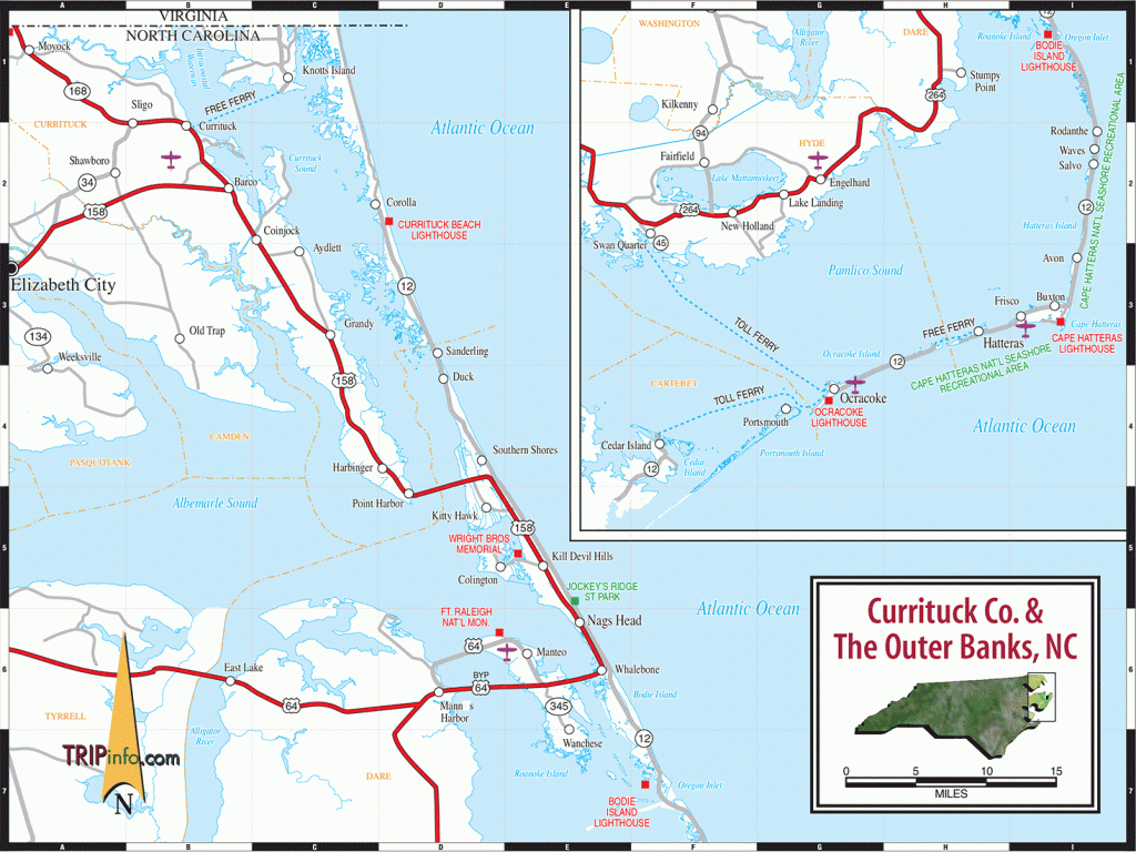 Printable Map Of Outer Banks Nc Free Printable Maps