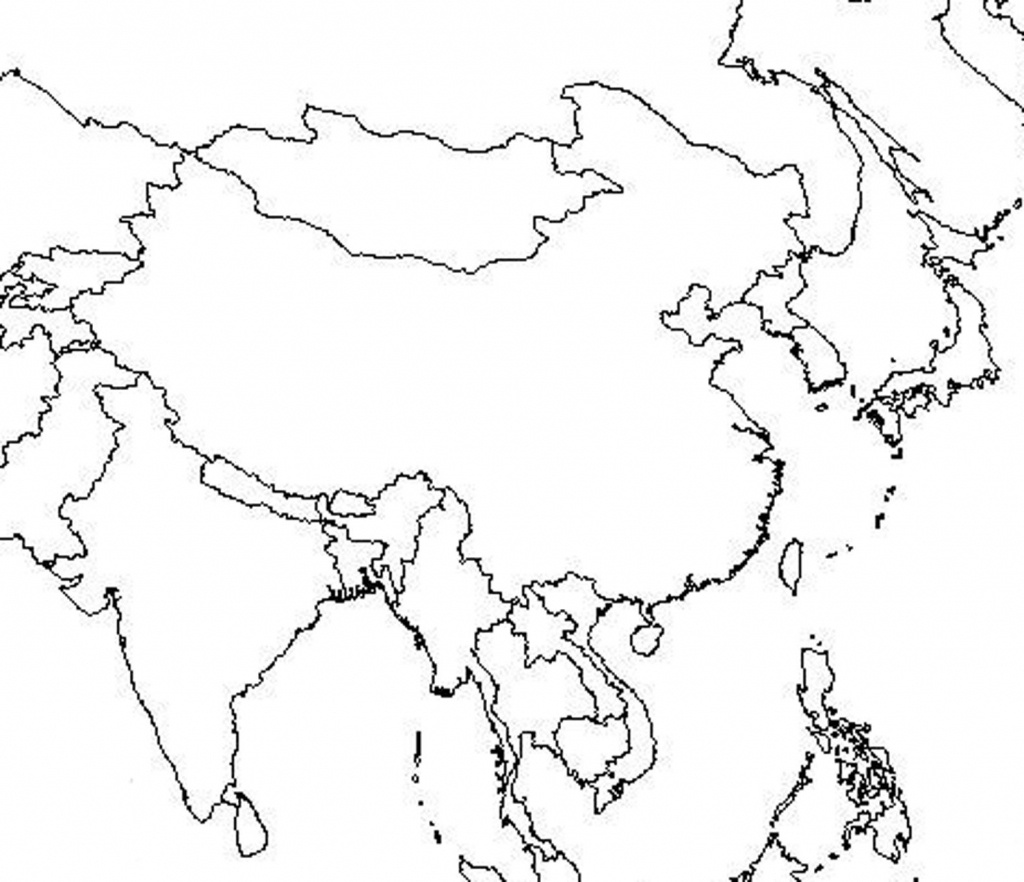 Outline Map Of Asia And Middle East ~ Free Printable Coloring Page - Printable Map Of Asia For Kids