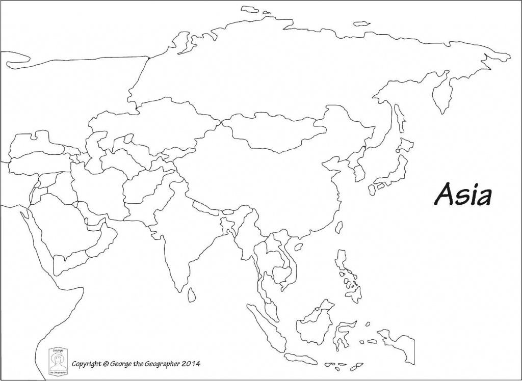 Outline Map Of Asia Political With Blank Outline Map Of Asia - Printable Map Of Asia With Countries