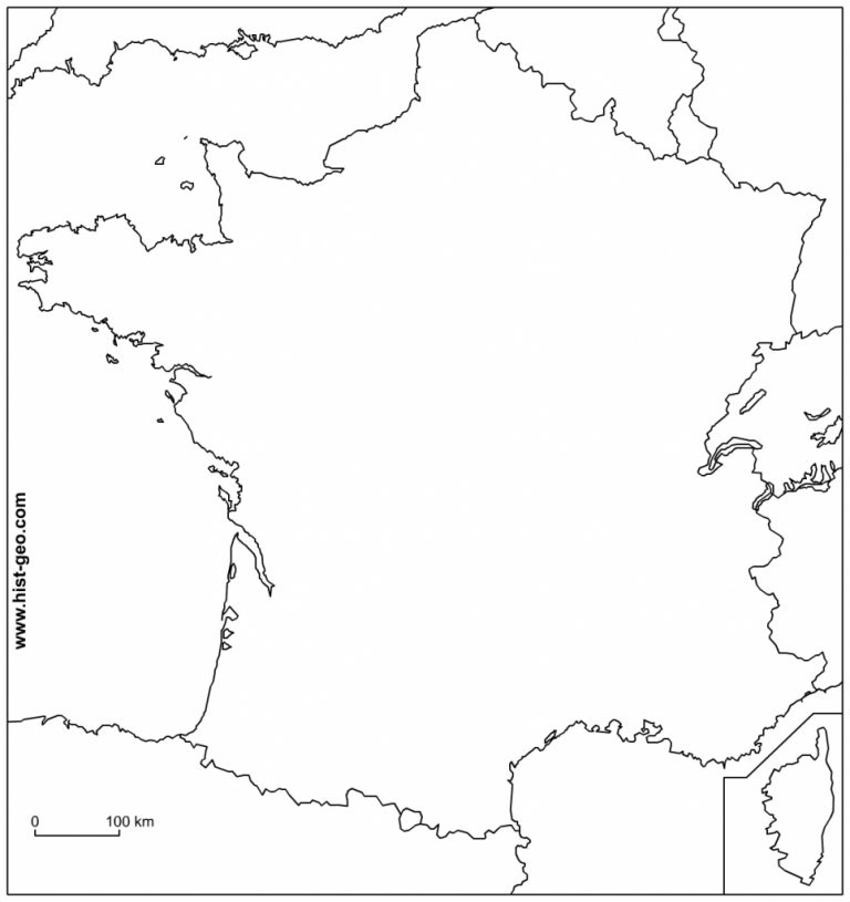 Outline Map Of France With Borders - Printable Outline Maps - Free ...