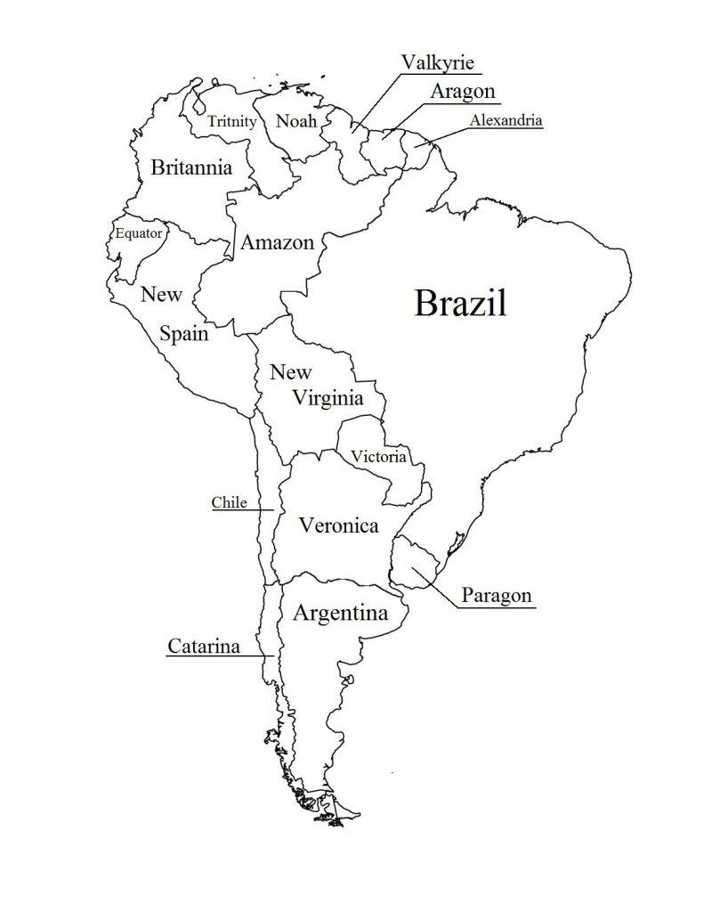 Outline Map Of South America Printable With Blank North And For New - South America Outline Map Printable