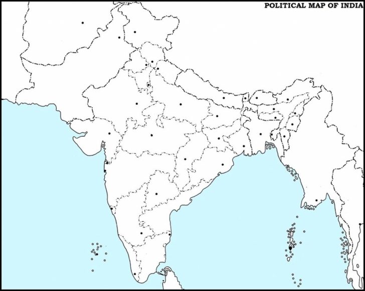 Political Outline Map Of India Printable
