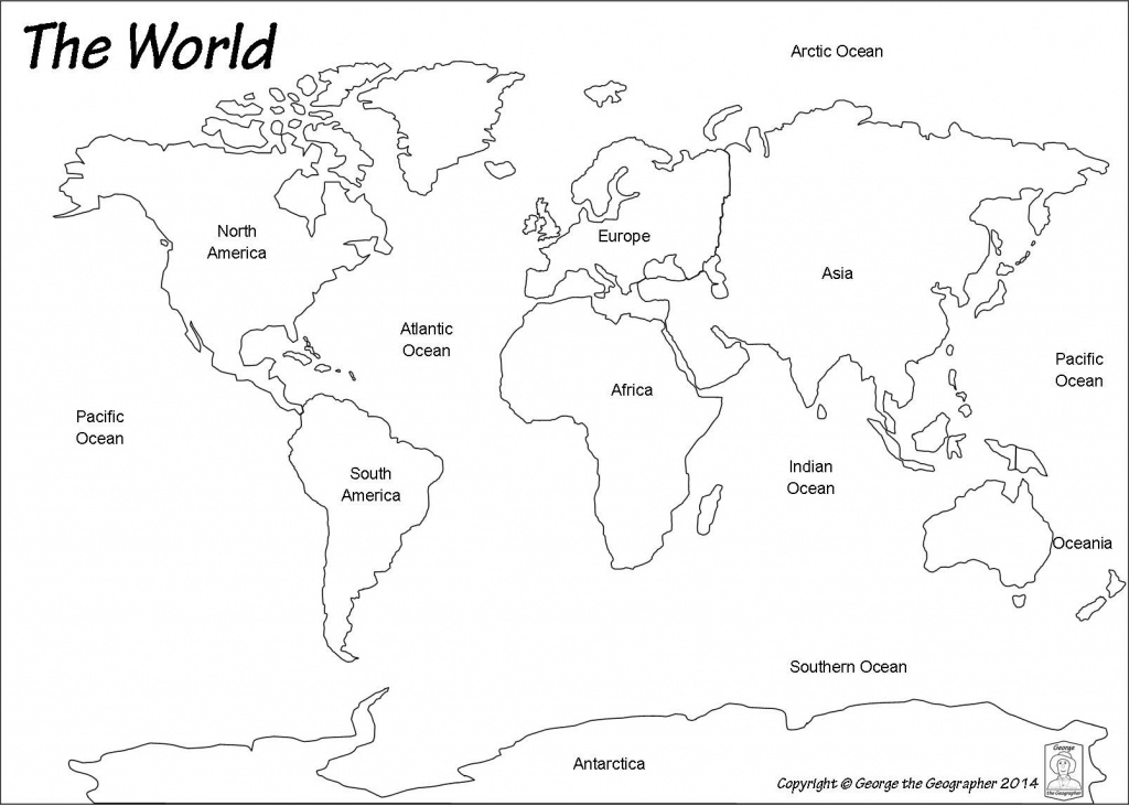 Outline World Map | Map | World Map Continents, Blank World Map - World Ocean Map Printable