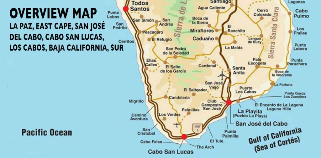 Overview Map Of Southern Baja - Los Cabos Guide - Map Of Baja California Mexico