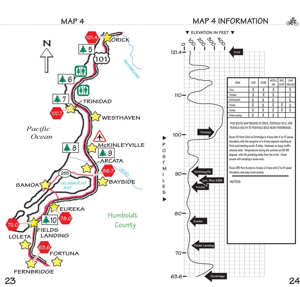 Pacific Coast Bike Route (In Sections) - Maplets - Pacific Coast Bike Route Map California