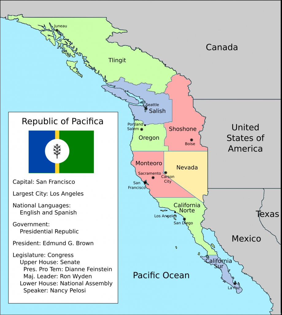 Pacifica: An Independent West Coast Of North America : Imaginarymaps - Pacifica California Map