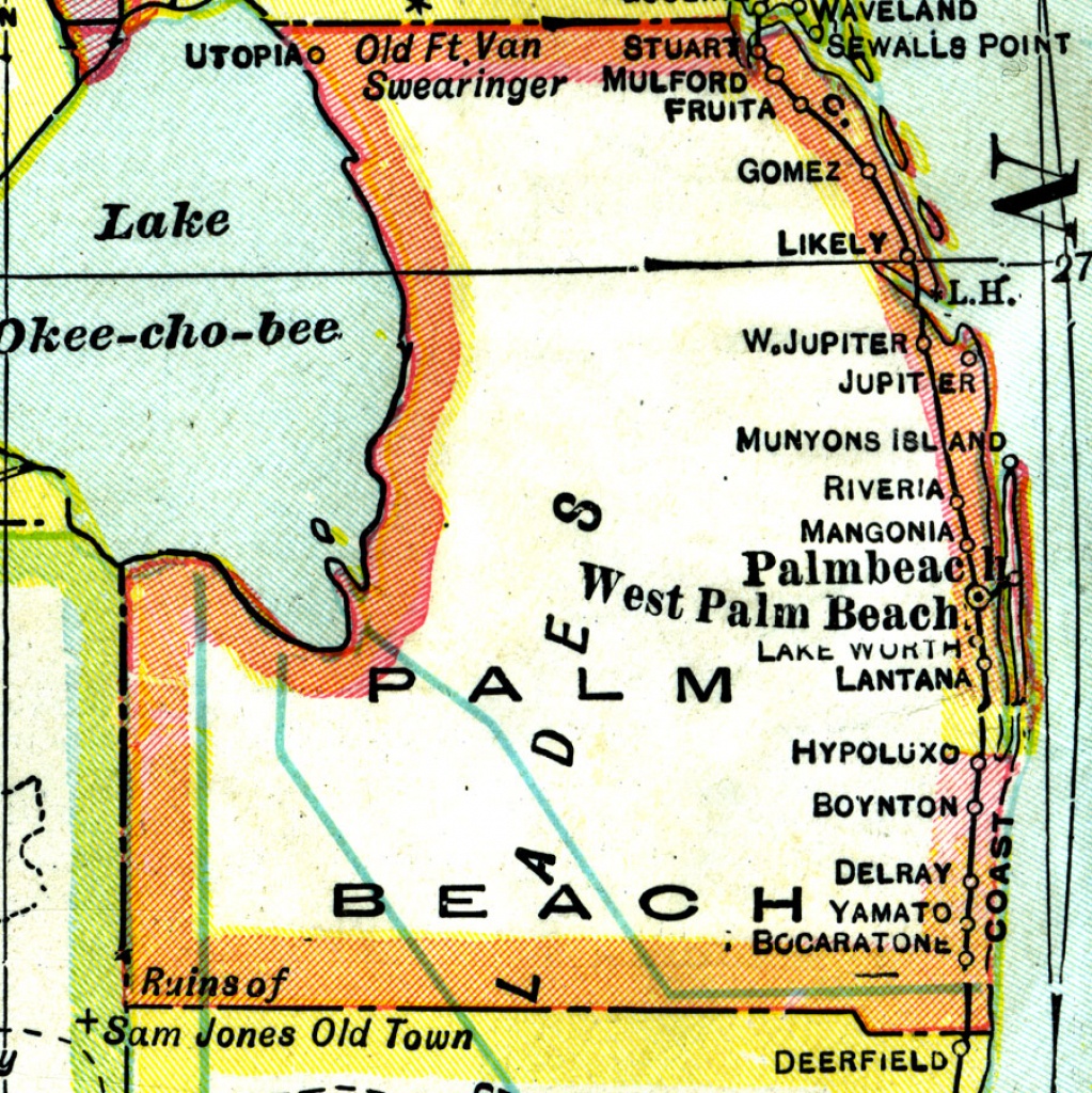 Palm Beach County, 1921 - Map Of West Palm Beach Florida Showing City Limits