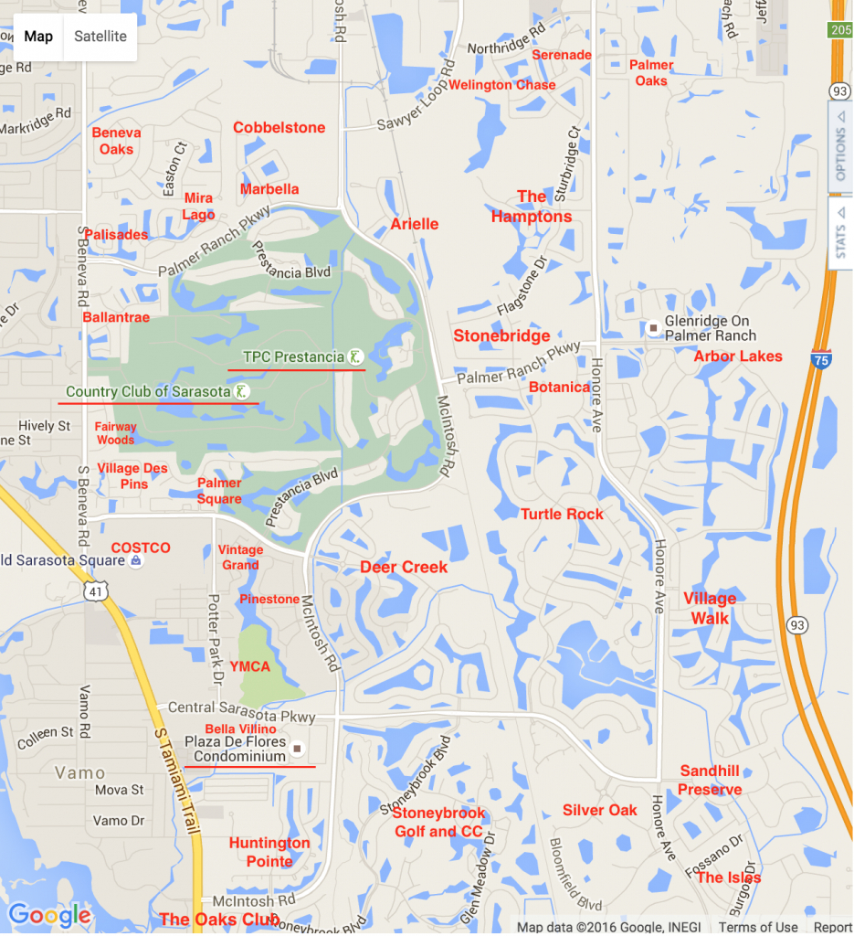 Palmer Ranch Map | Palmer Ranch Neighborhoods - Google Maps Sarasota Florida