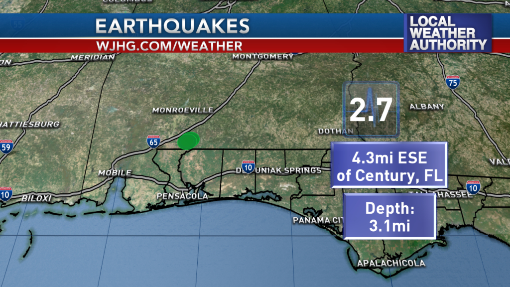 Panhandle Earthquake - Florida Earthquake Map