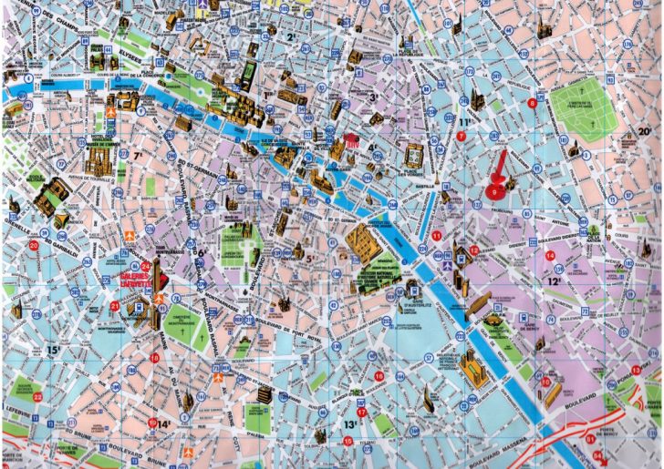 Paris Tourist Map Printable