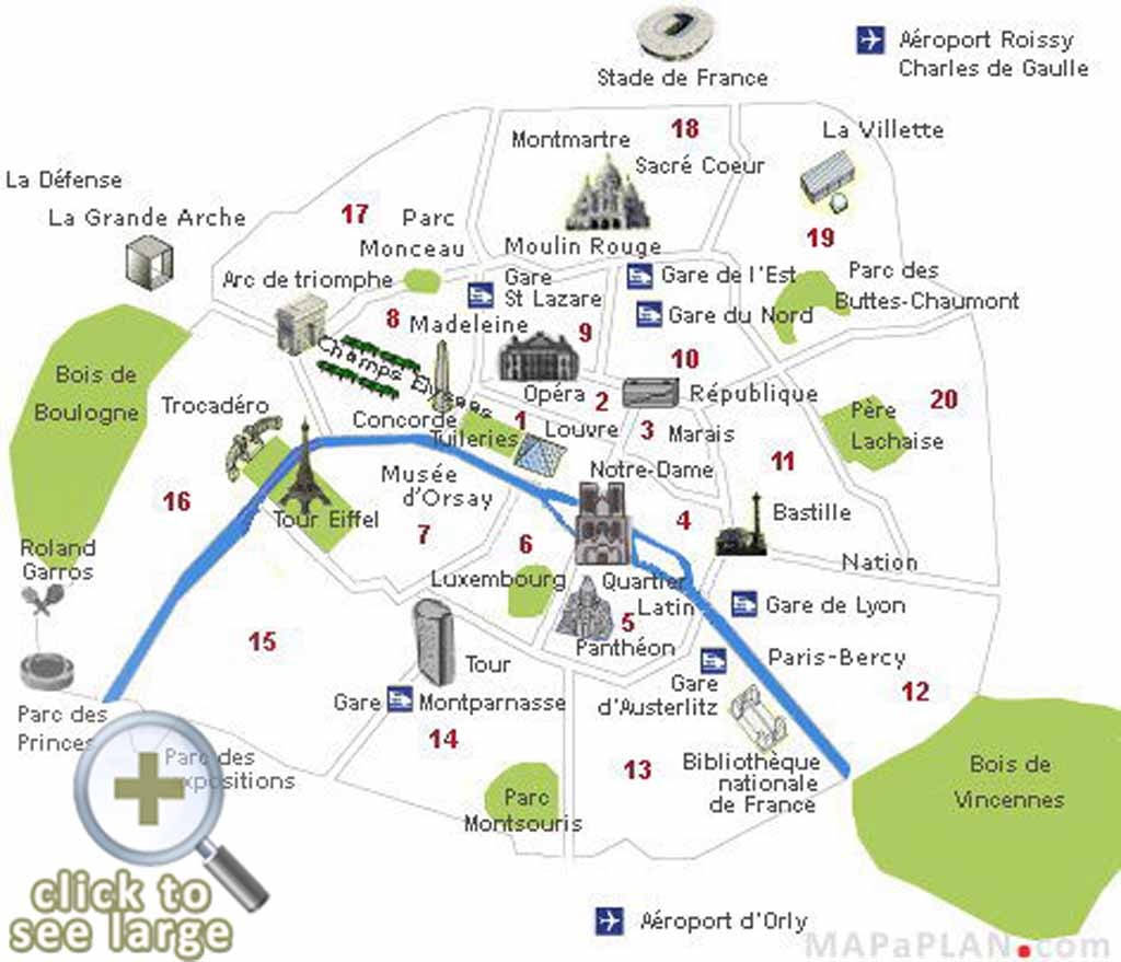 Paris Maps - Top Tourist Attractions - Free, Printable - Mapaplan - Printable Walking Map Of Paris