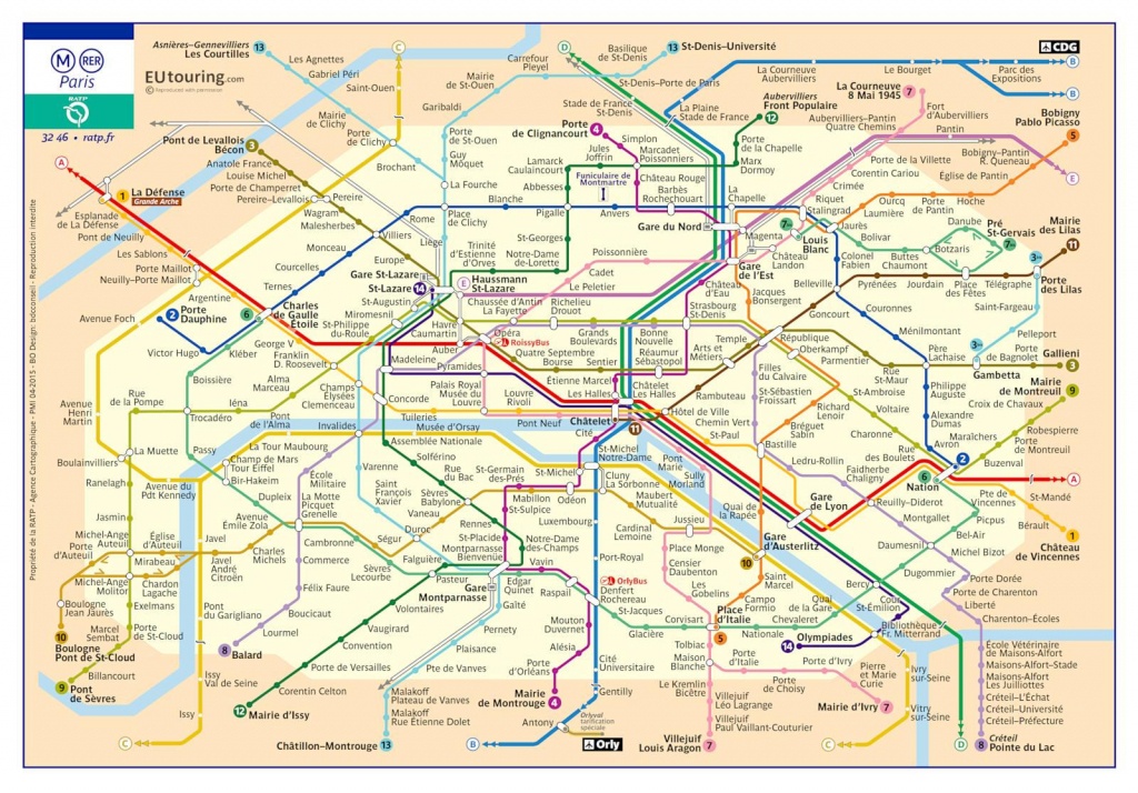 Paris Metro Maps Plus 16 Metro Lines With Stations - Update 2019 - Map Of Paris Metro Printable