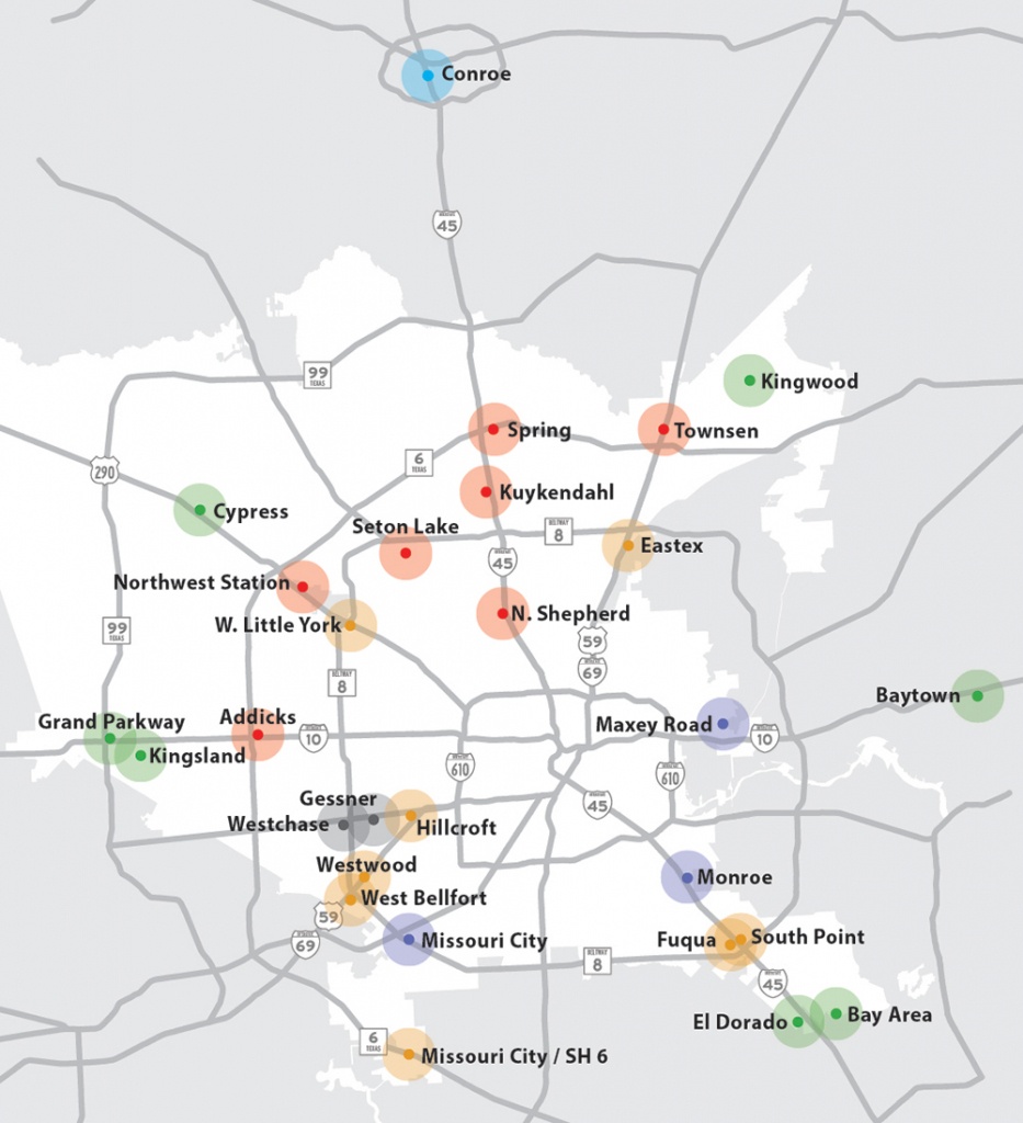 Park &amp;amp; Rides Metro - Map Of Northwest Houston Texas