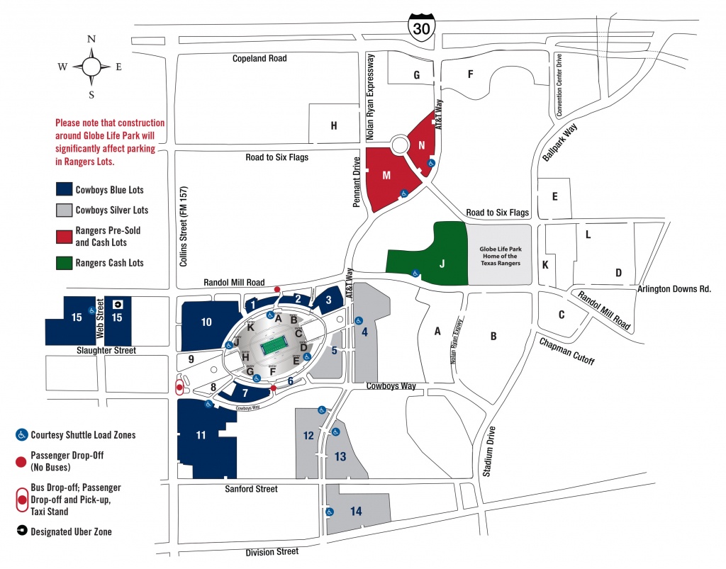 globe life parking map