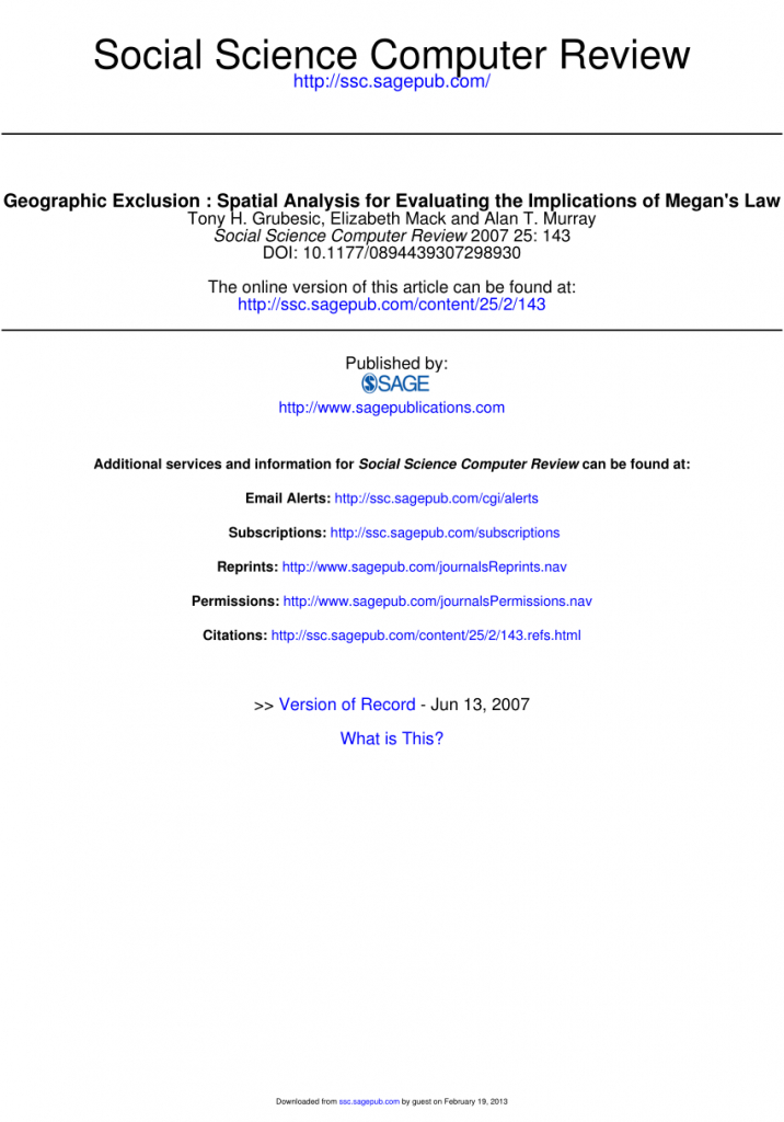 Pdf) Geographic Exclusion: Spatial Analysis For Evaluating The - Megan&amp;#039;s Law Map Of Offenders California