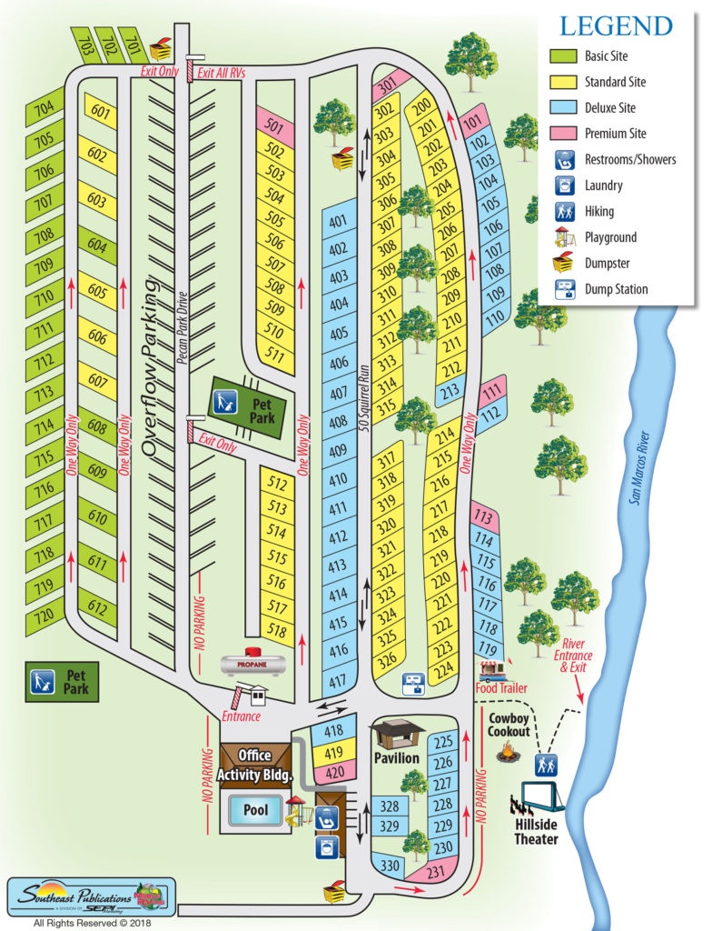 Pecan Park Riverside Rv Park Campground Map - Texas Rv Parks Map