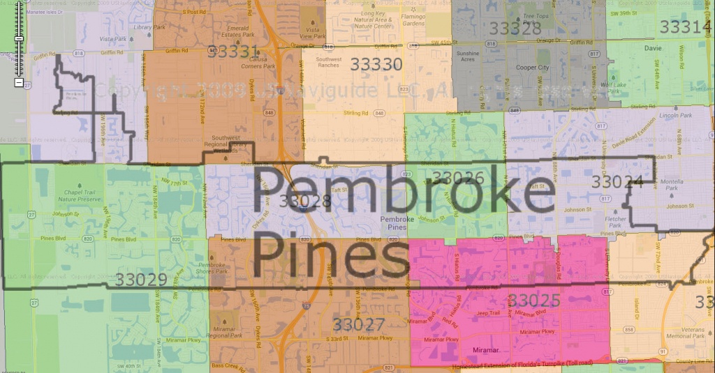 Pembroke Pines Zip Code Map | Woestenhoeve - Pembroke Pines Florida Map
