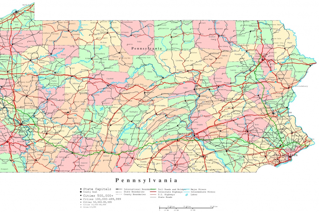 Pennsylvania Printable Map - Printable Map Of Pennsylvania