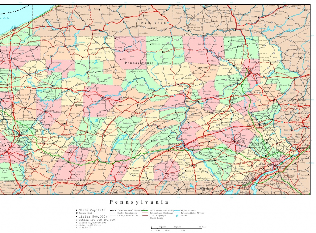 Pennsylvania Printable Map - Printable Road Map Of Pennsylvania