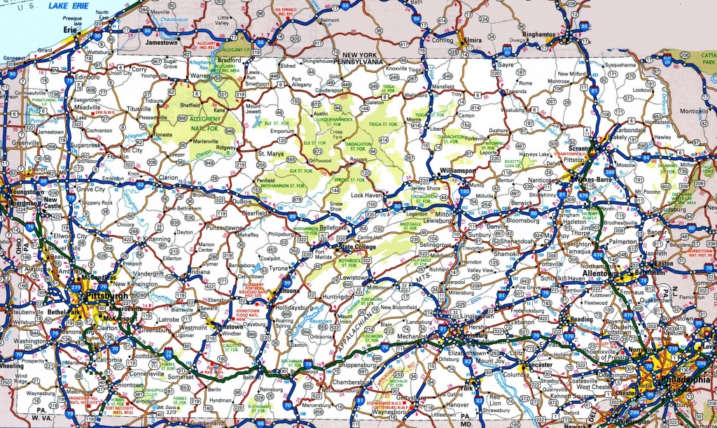 Pennsylvania Road Map - Printable Map Of Pennsylvania