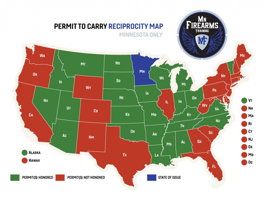 Permit To Carry Maps | Mn Firearms Training - Florida Concealed Carry States Map