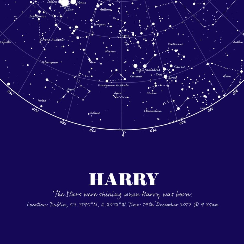 Personalised Map Of The Stars Print Large Make It With Words