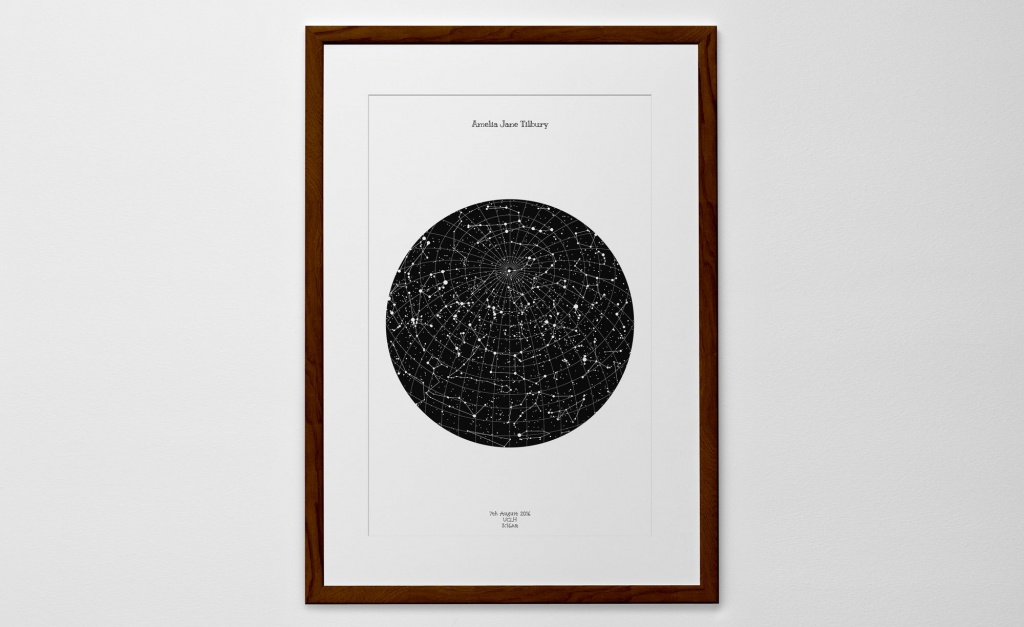 Personalized Star Map Print Or Poster Of The Night Sky - Posterhaste - Printable Star Map By Date