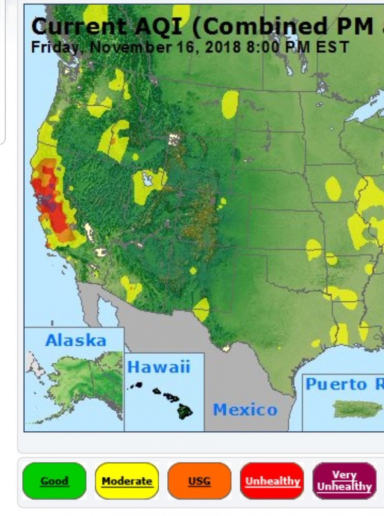 Peter Gleick On Twitter: &amp;quot;much Of The State Of California Is - Aqi Map California