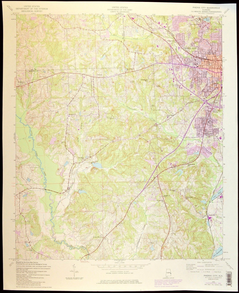 Phenix City Map Of Phenix City South Carolina Art Print Wall Decor - Usgs Printable Maps