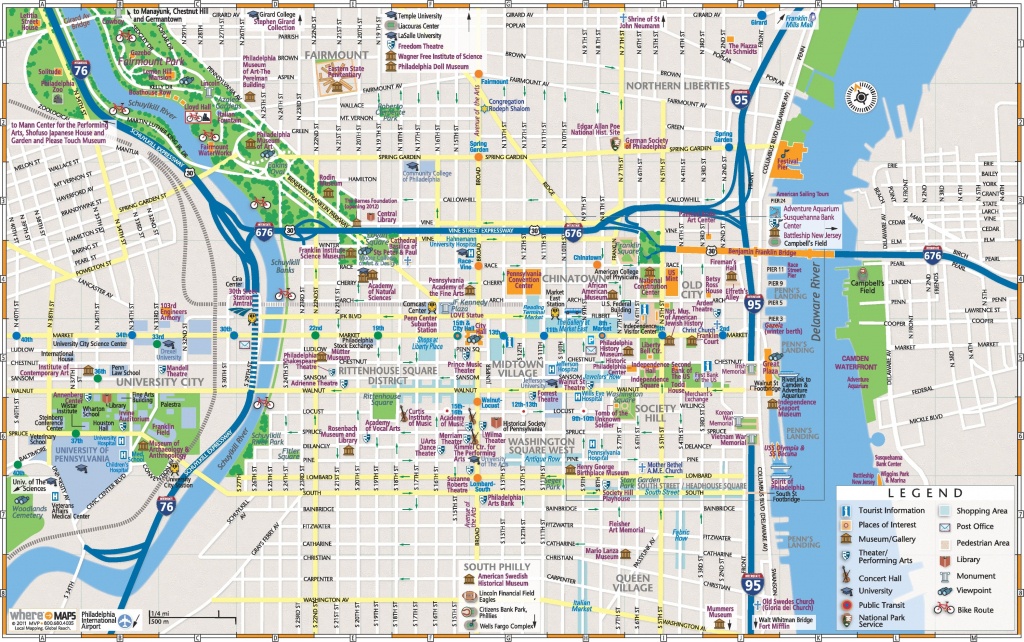 Philadelphia Downtown Map - Philadelphia Street Map Printable