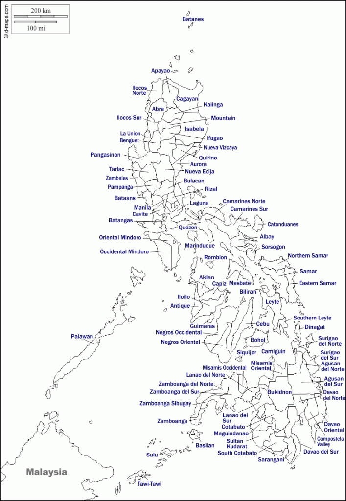 Philippines Free Map, Free Blank Map, Free Outline Map, Free Base - Free Printable Map Of The Philippines