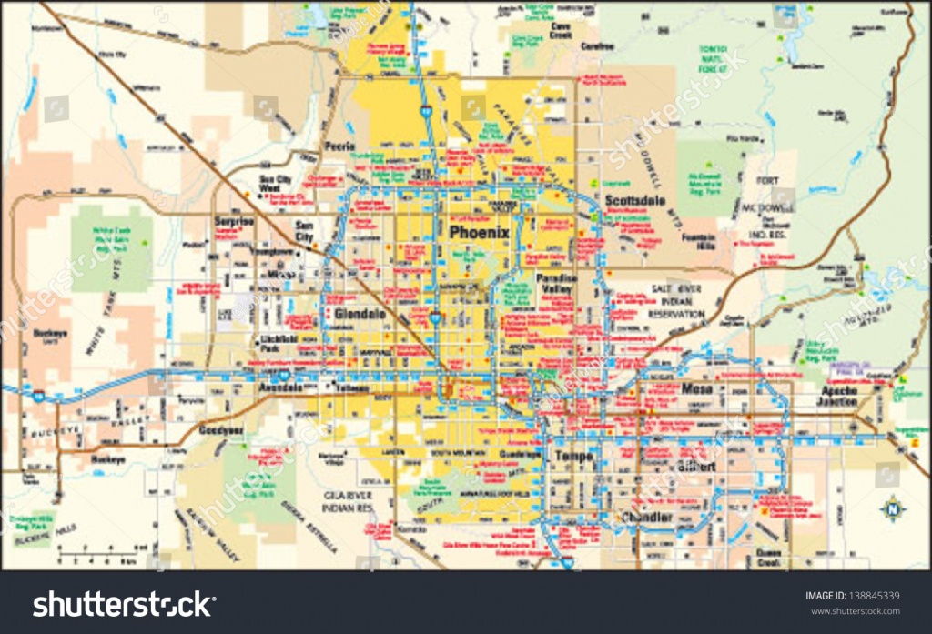 Phoenix Arizona Area Map Image Vectorielle De Stock (Libre De Droits - Phoenix Area Map Printable