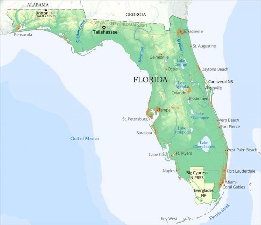 Physical Map Of Florida - Lauderdale Lakes Florida Map
