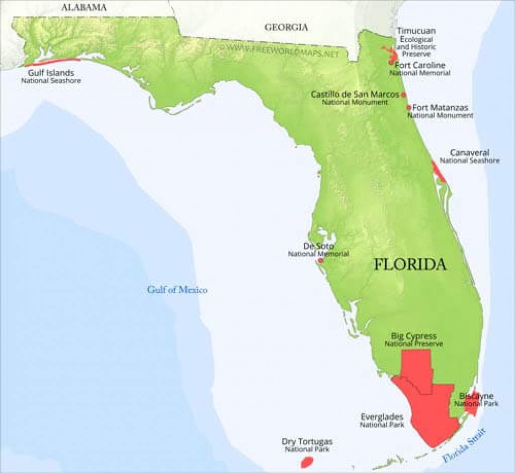 Physical Map Of Florida - National Parks In Florida Map