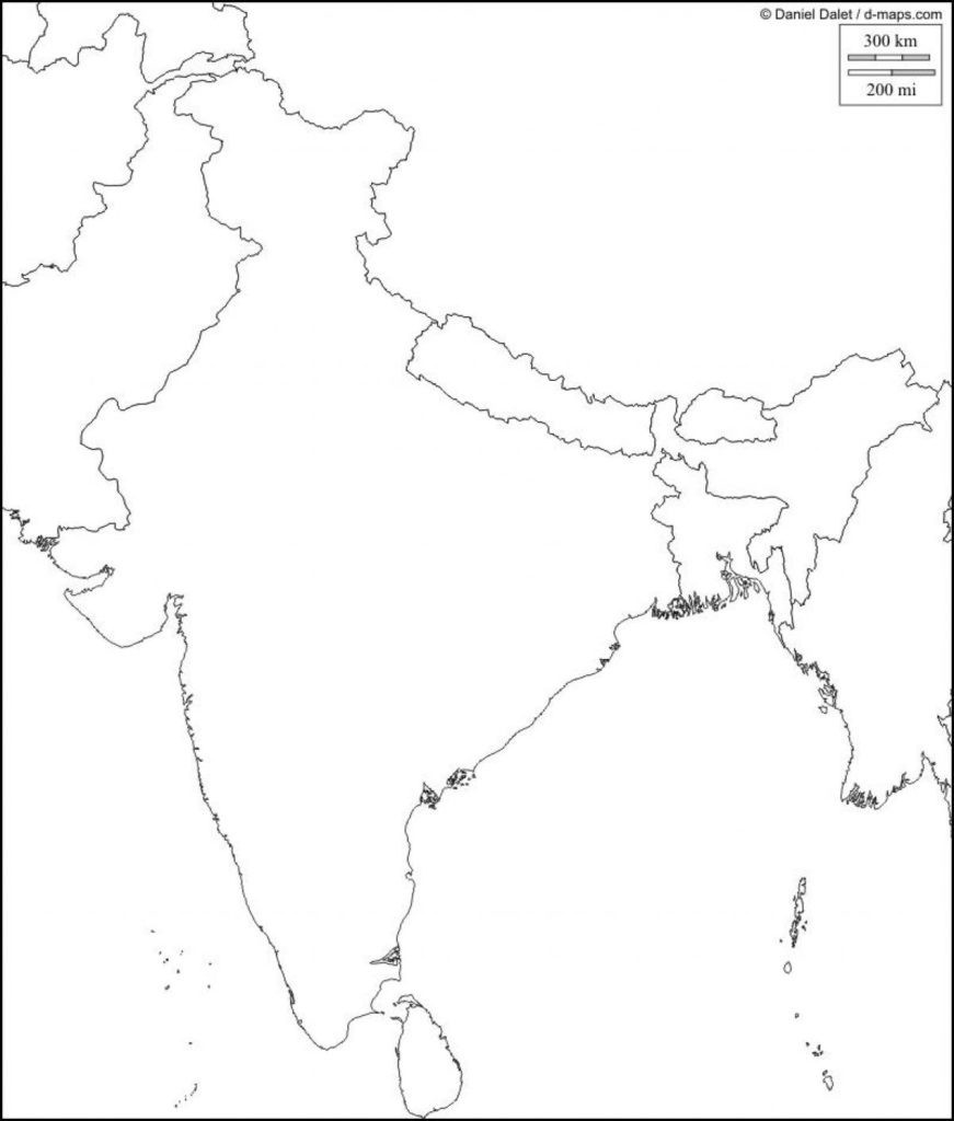 Physical Map Of India Blank Southern Within South Asia 871×1024 4 - Physical Map Of India Outline Printable