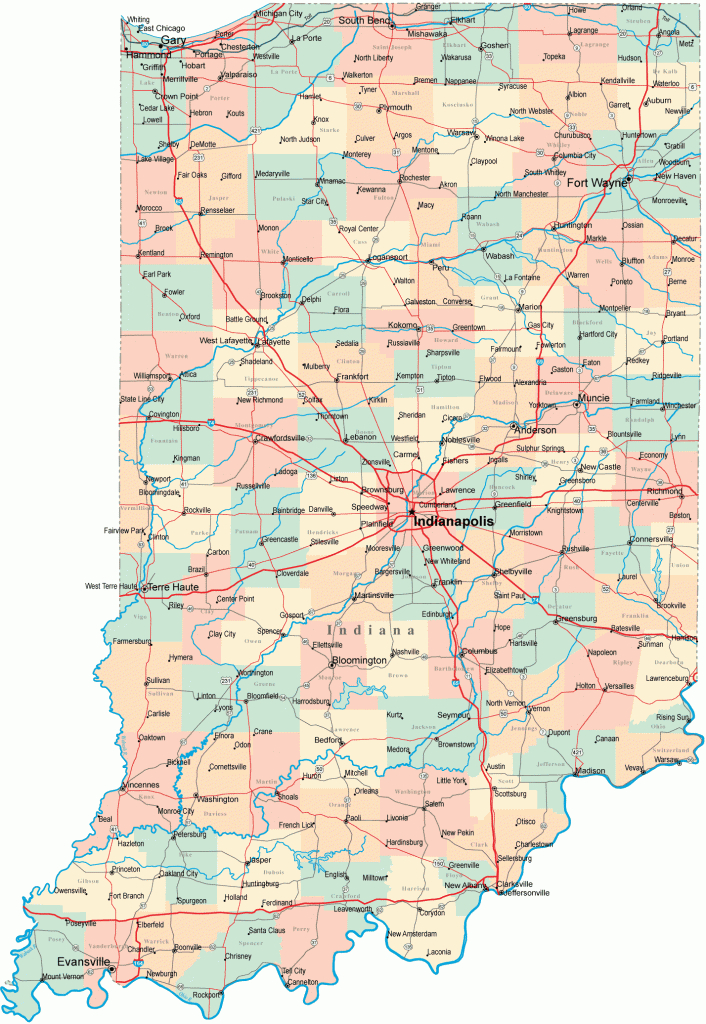 Pinserkan Çeşmeciler On Travels Finders In 2019 | Highway Map - Printable Map Of Indiana
