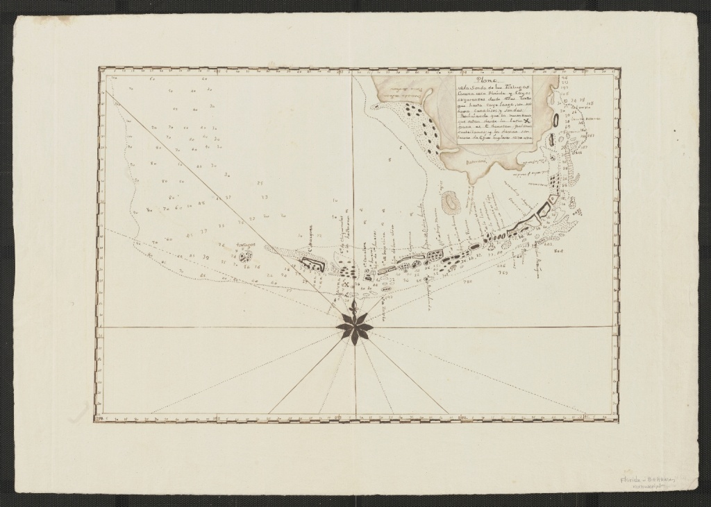 Plano De La Sonda De Las Tortugas Caveza De La Florida Y Cayos - Los Cayos Florida Map