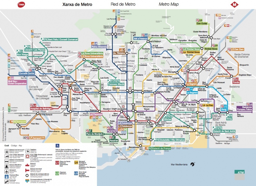 Plano De Metro De Barcelona 2019 - Barcelona Metro Map Printable