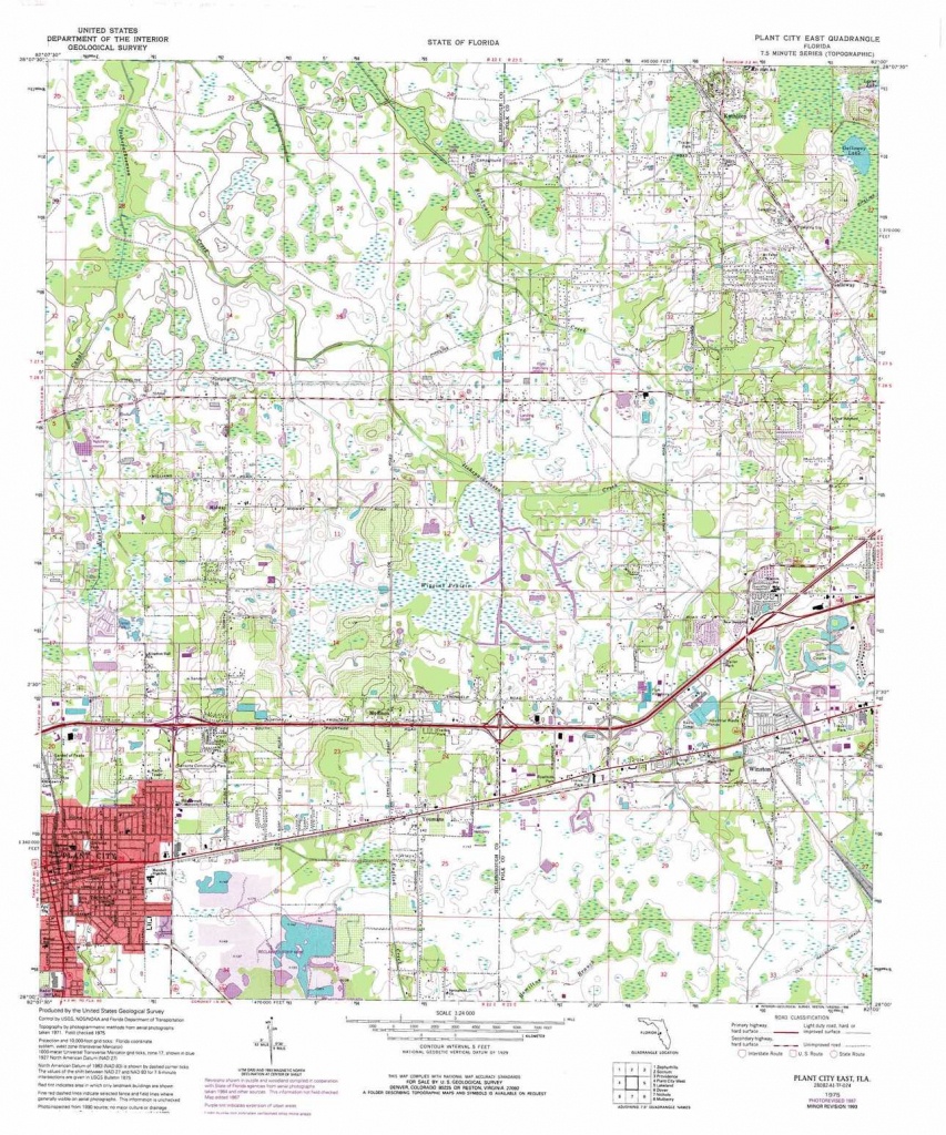 Plant City East Topographic Map, Fl - Usgs Topo Quad 28082A1 - Plant City Florida Map