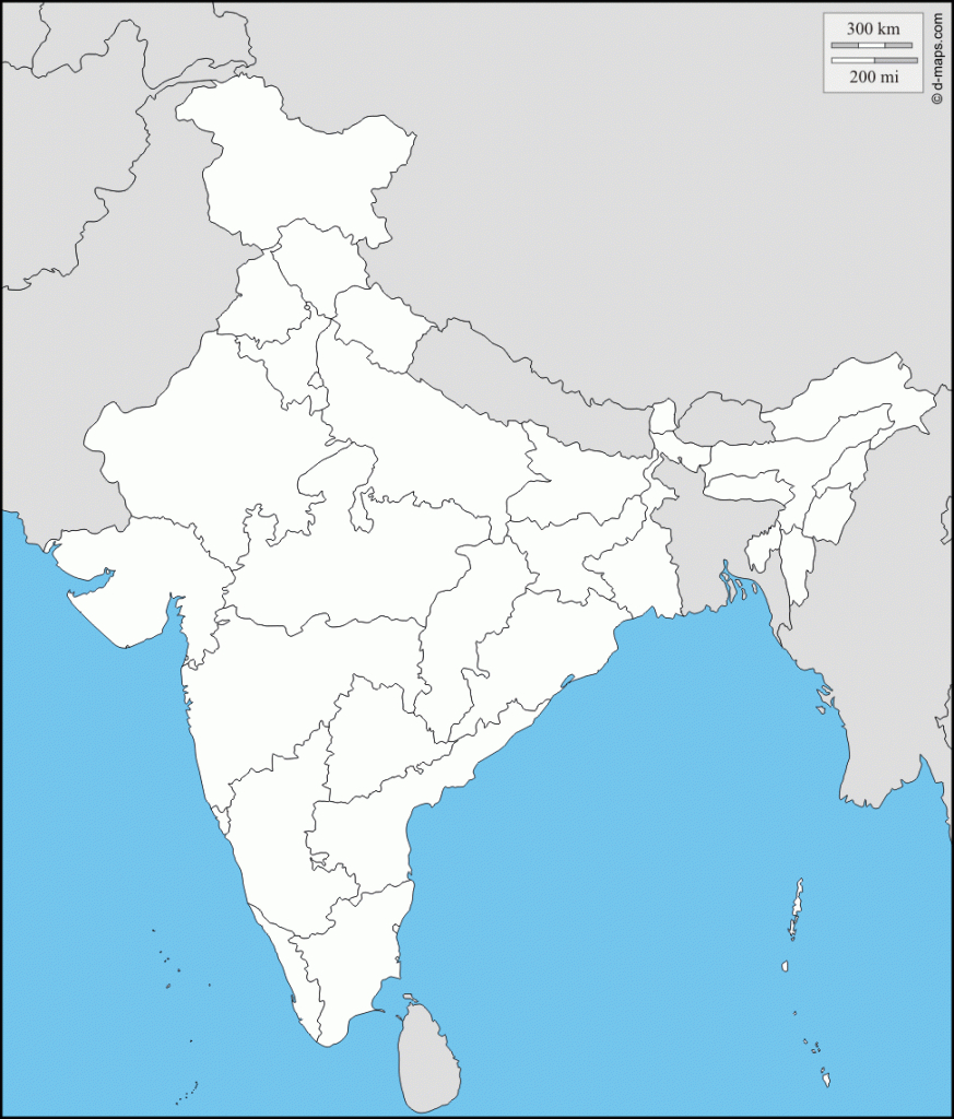 Political Outline Map Of India Printable - Free Printable Maps