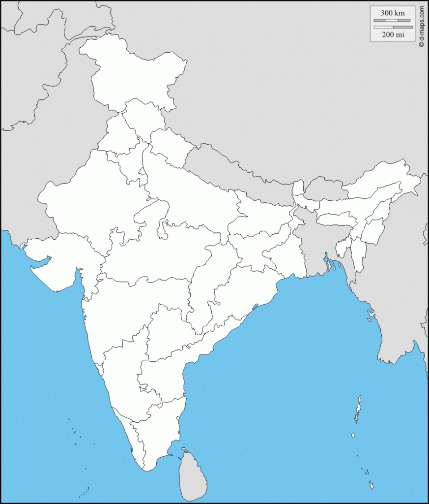 India Political Map For Printing