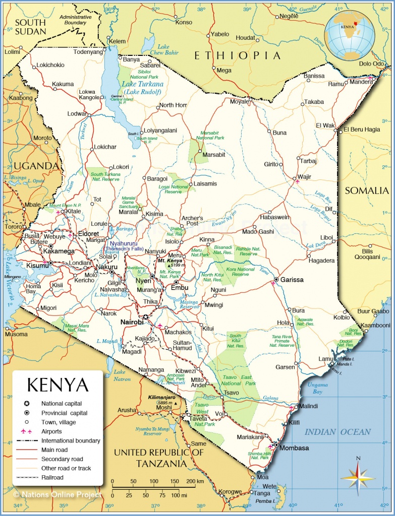Political Map Of Kenya - Nations Online Project - Printable Map Of Kenya