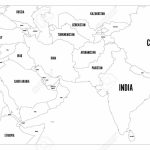 Political Map Of South Asia And Middle East Countries. Simple   Middle East Outline Map Printable