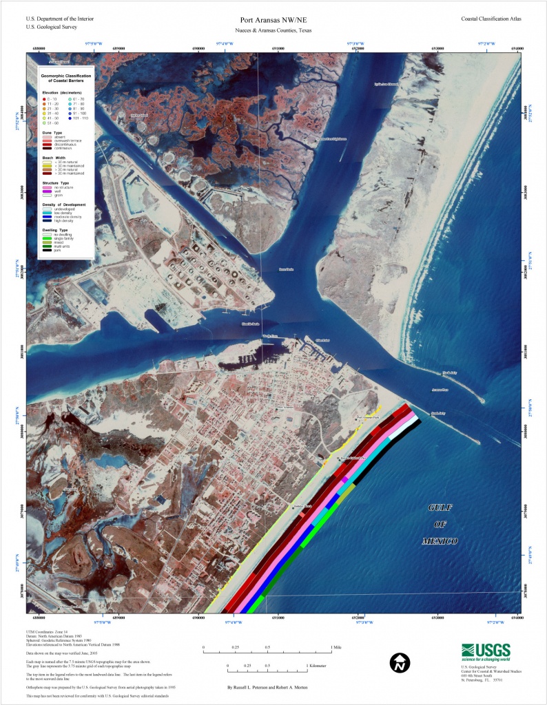 Port Aransas Nw/ne - Central Texas Coastal Classification Maps - Map Of Port Aransas Texas Area