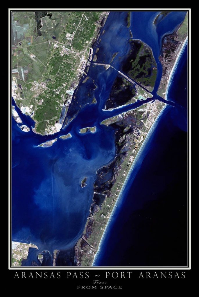 Port Aransas Texas Satellite Poster Map (Travel Gadgets South - Map Of Port Aransas Texas Area