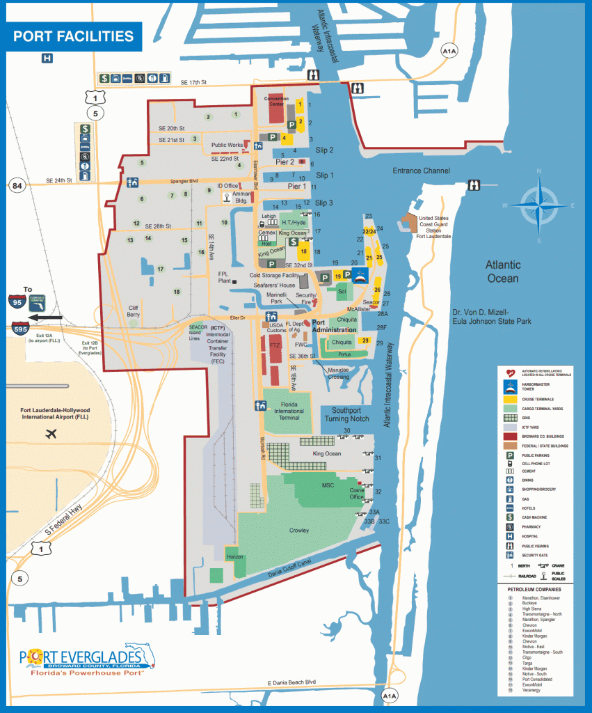 Port Everglades Facilities Map - Port Everglades Florida Map