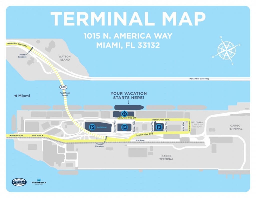 Port Of Miami Map And Travel Information | Download Free Port Of - Miami Florida Cruise Port Map